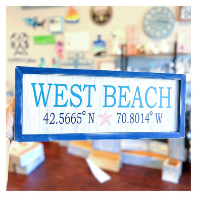 West Beach Coordinates Framed 20