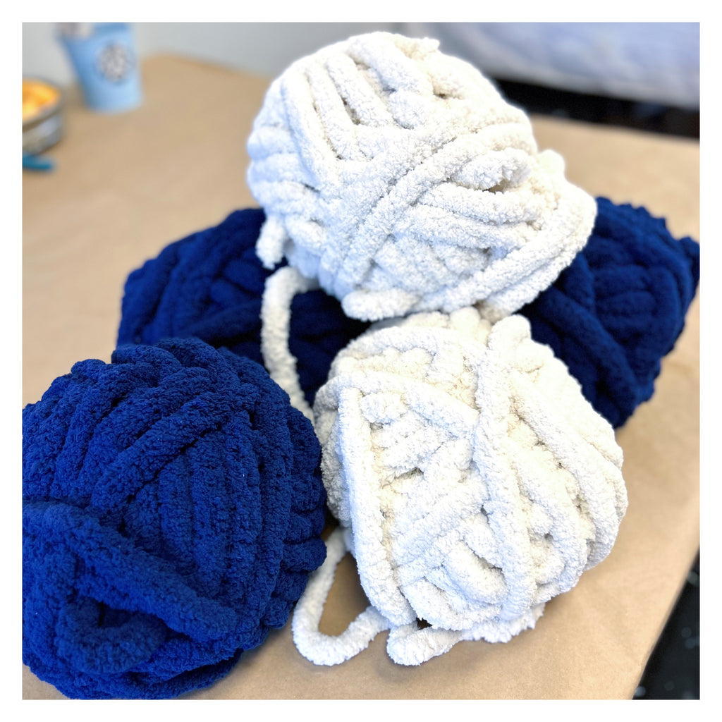 Cozy Blanket NAVY & IVORY 'Hammer at Home' take home kit Hammer