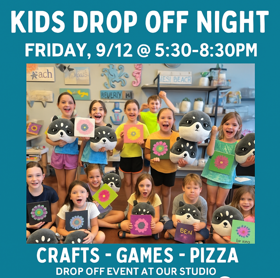 9/12/2025 - Friday (5:30-8:30pm) Parents’ Night Out: Kids Create Club - Squishies & Wood Signs!