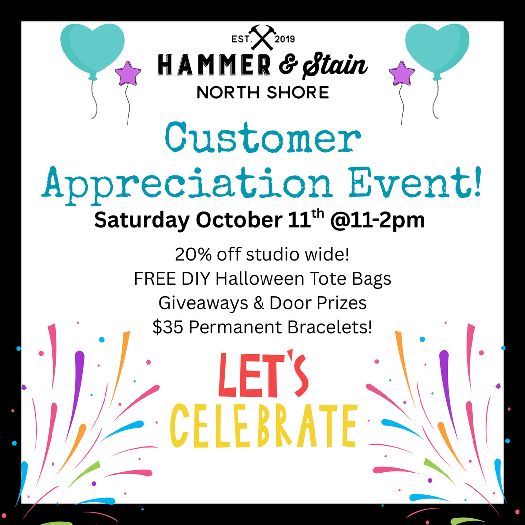 10/11/2025 - Saturday (11am - 2pm) Annual Customer Appreciation Event!