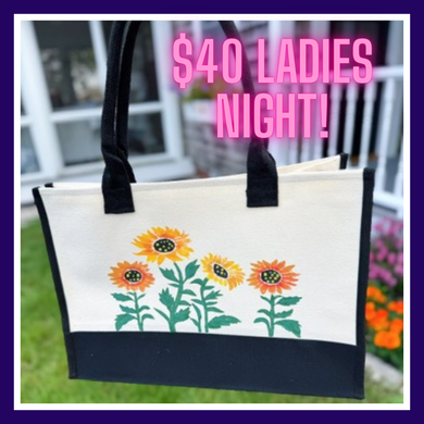 9/19/2025 - Friday (7pm) *FALL* Painted Tote Bags LADIES NIGHT Workshop!