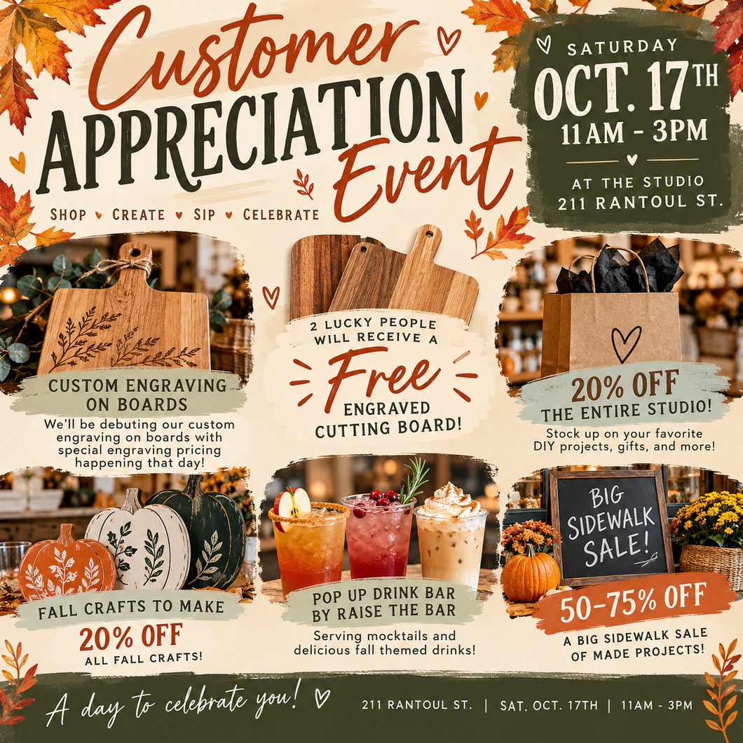 10/17/2026 - Saturday (11am - 3pm) Annual CUSTOMER APPRECIATION Event!