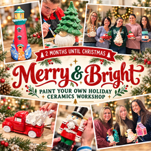 10/24/2026 - Saturday (11am) Merry & Bright: Paint Your Own Holiday Ceramics