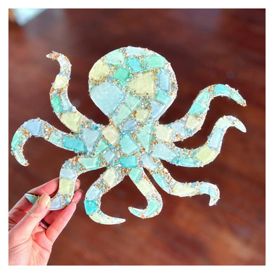 Sea Glass Octopus (blues & greens) 12