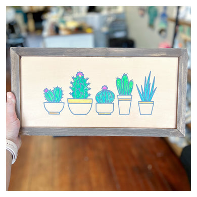 Cactus Plants Framed 8x16