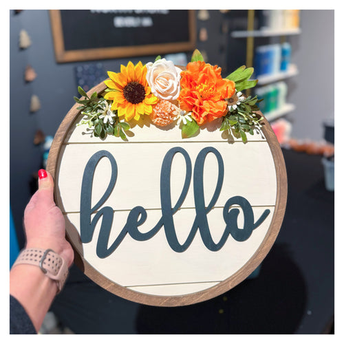 3/27/2026 - Friday (2pm) Hello & Blooms – 3D Floral Hello Door Hanger Workshop!