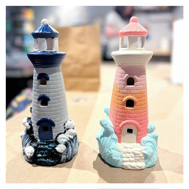 7/17/2026 - Friday (2pm) Paint your own Light Up Ceramic Light House!