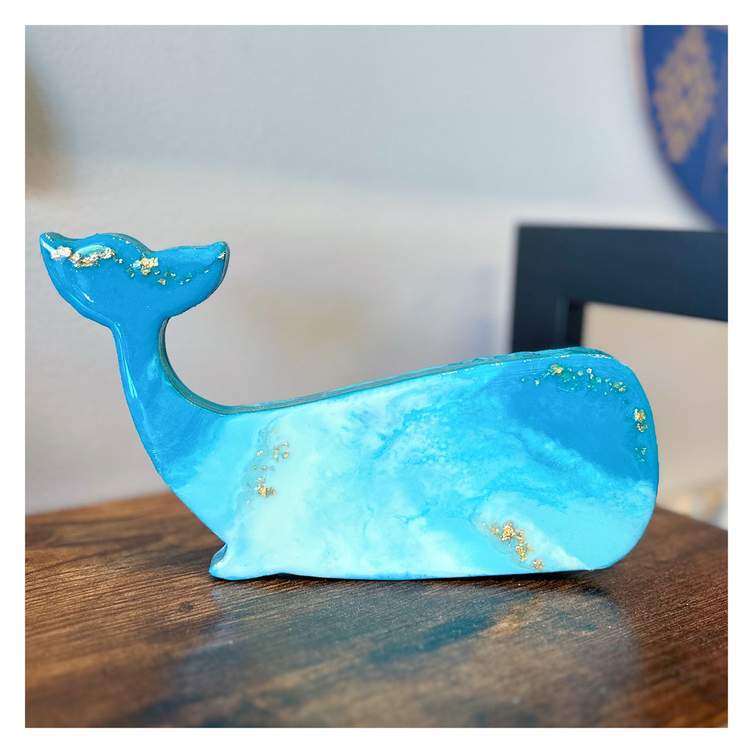 Medium Resin Standing Whale (8