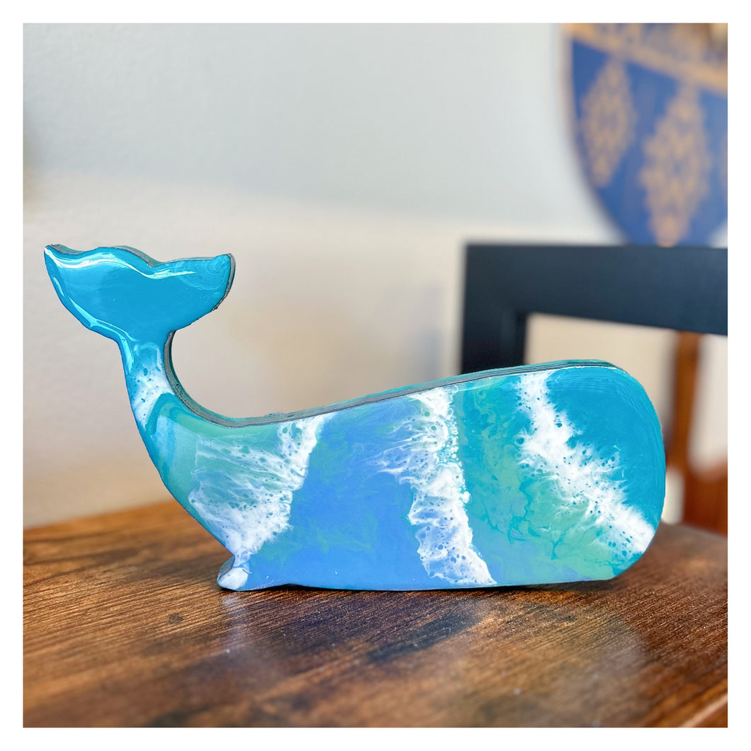 Medium Resin Standing Whale (8