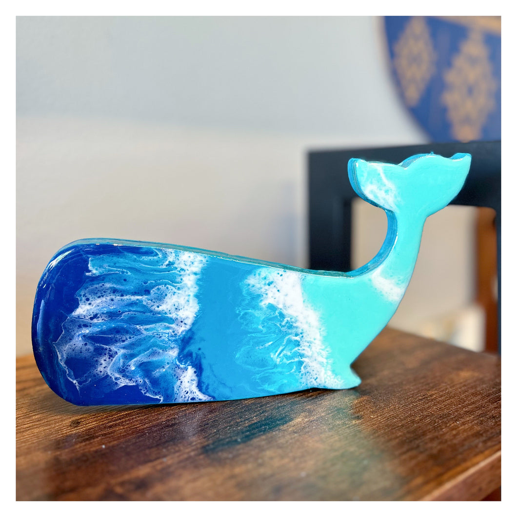 Medium Resin Standing Whale (8