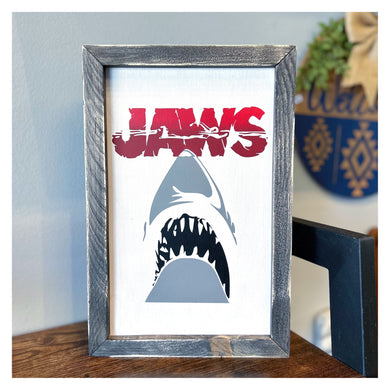 Jaws w/Shark Framed 8x12