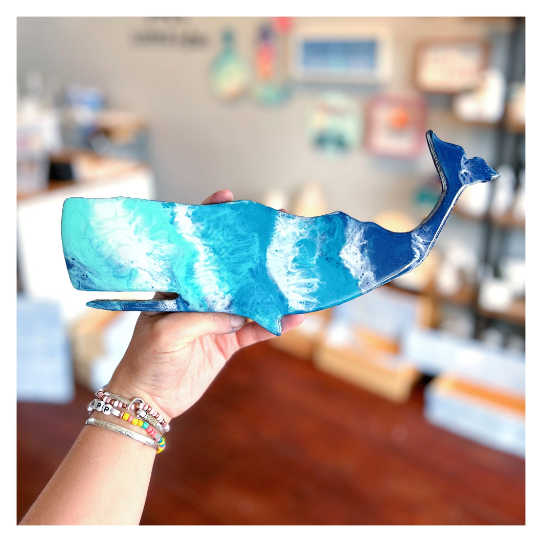 Resin Whale Navy Blue Ocean 12