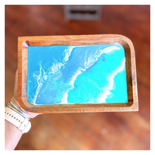 6" Mini Resin Wood Tray w/Light Blue Ocean