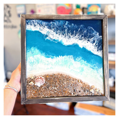 Resin Ocean & Sand 14x14