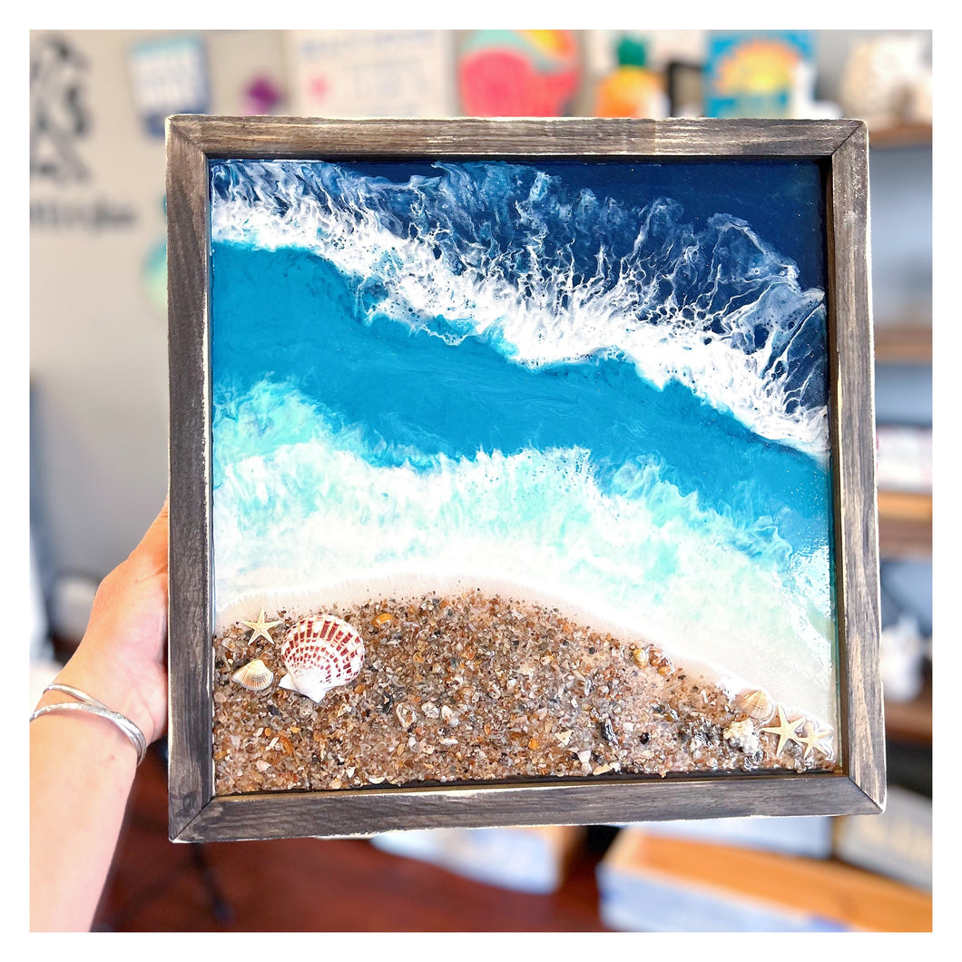 Resin Ocean & Sand 14x14
