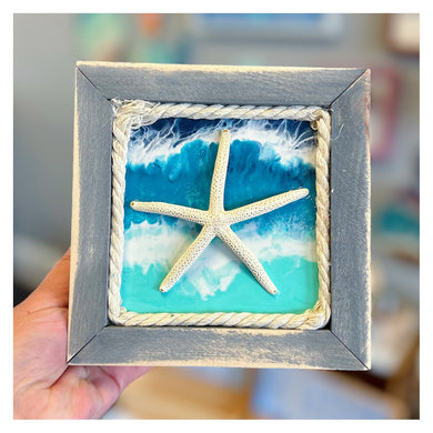 Resin Blue Ocean w/Starfish 6x6