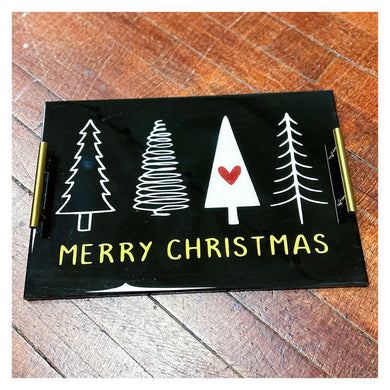 Merry Christmas w/Trees 12x18