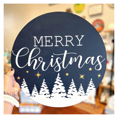 Merry Christmas over Forest Trees 16