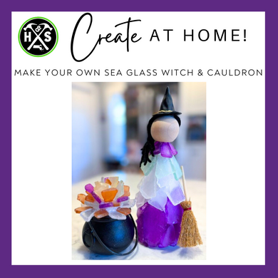 NEW! Sea Glass Witch & Cauldron - 'Hammer at Home' Take Home Craft Kit