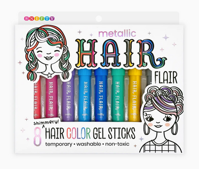 Hair Flair Metallic Shimmery Hair Color Gel Sticks Set of 8