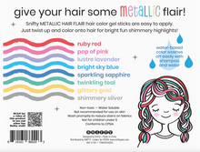 Hair Flair Metallic Shimmery Hair Color Gel Sticks Set of 8