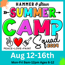 WEEK 2: Aug 12-16th (9am-12pm) Kids Summer Craft Camp