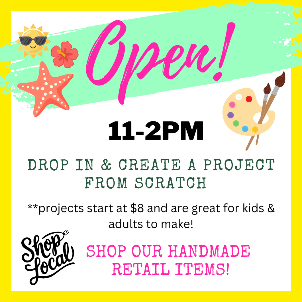 6/7/2026 - Sunday (11am - 2pm) OPEN for drop in crafting & shopping!