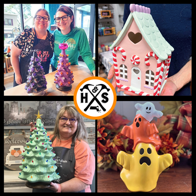 10/5/2025 - Sunday (11am) Halloween & Christmas Ceramics Workshop! *KID FRIENDLY* ($30-$100)
