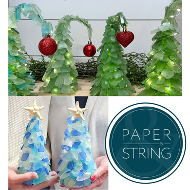 11/13/2025 - Thursday (6:30pm) *POP UP* at Paper & String Books: Merry & Grinchy: DIY Whoville Trees & Sea Glass Creations Workshop! ($50–$52)