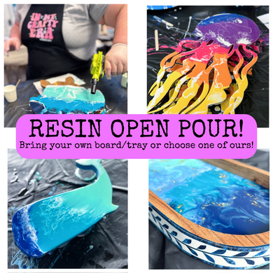 9/27/2025 - Saturday (11am) Resin Art Open Pour: Beginner Basics to Next Level Pours!