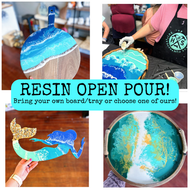 9/27/2025 - Saturday (1:30pm) Resin Art Open Pour: Beginner Basics to Next Level Pours!