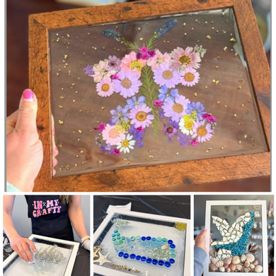 6/21/2025 - Saturday (11am) Seascape & Flower Resin Window Workshop! **For Ages 11+ ($60-$68)