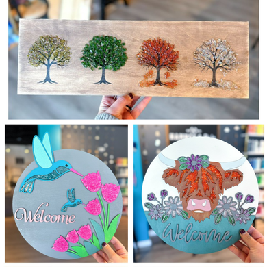 4/12/2026 - Sunday (11am) *NEW* DIY Wood Signs w/Crushed Glass Workshop!