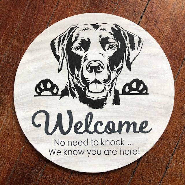 Welcome w/Dog Sign 18