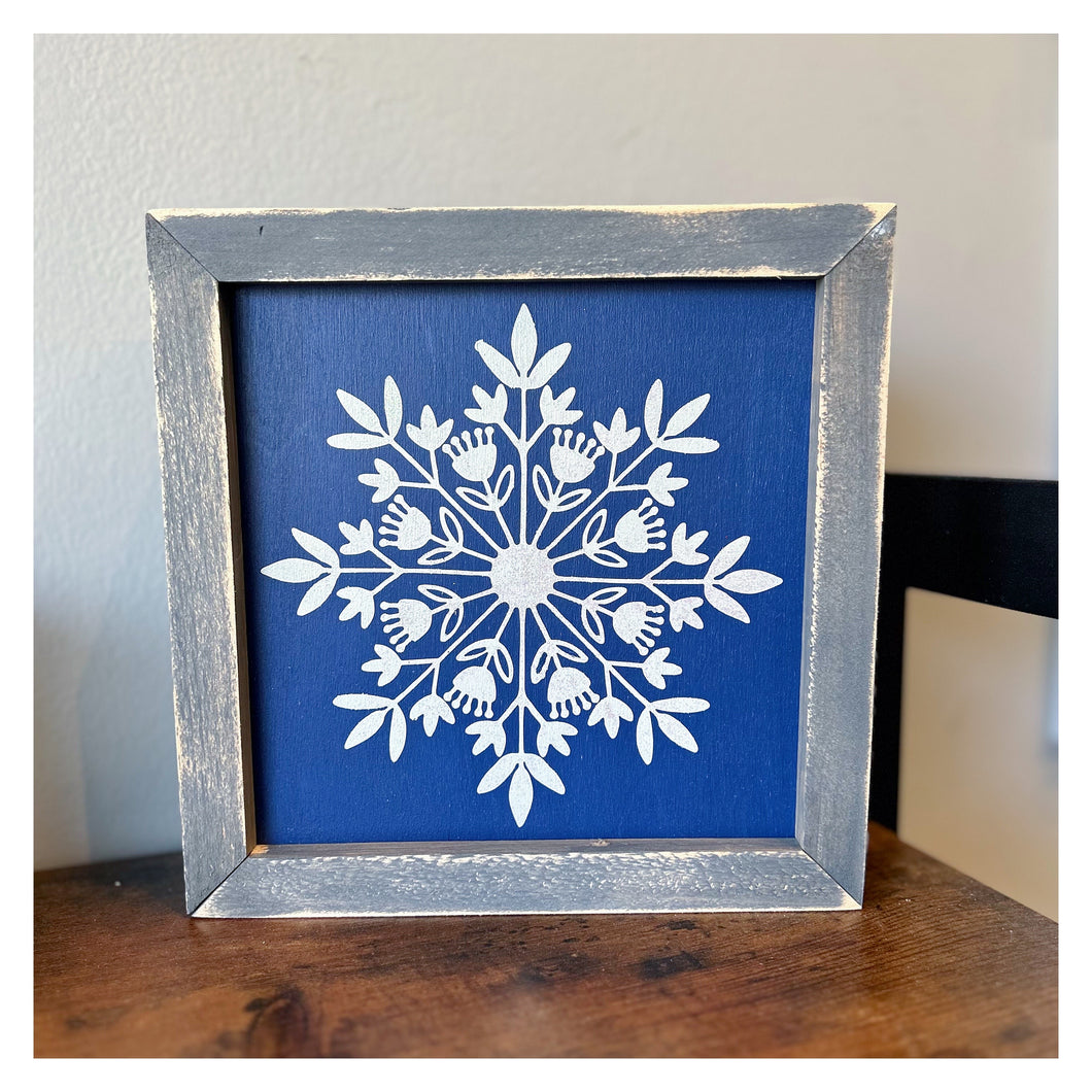 Snowflake Blue Background 8x8