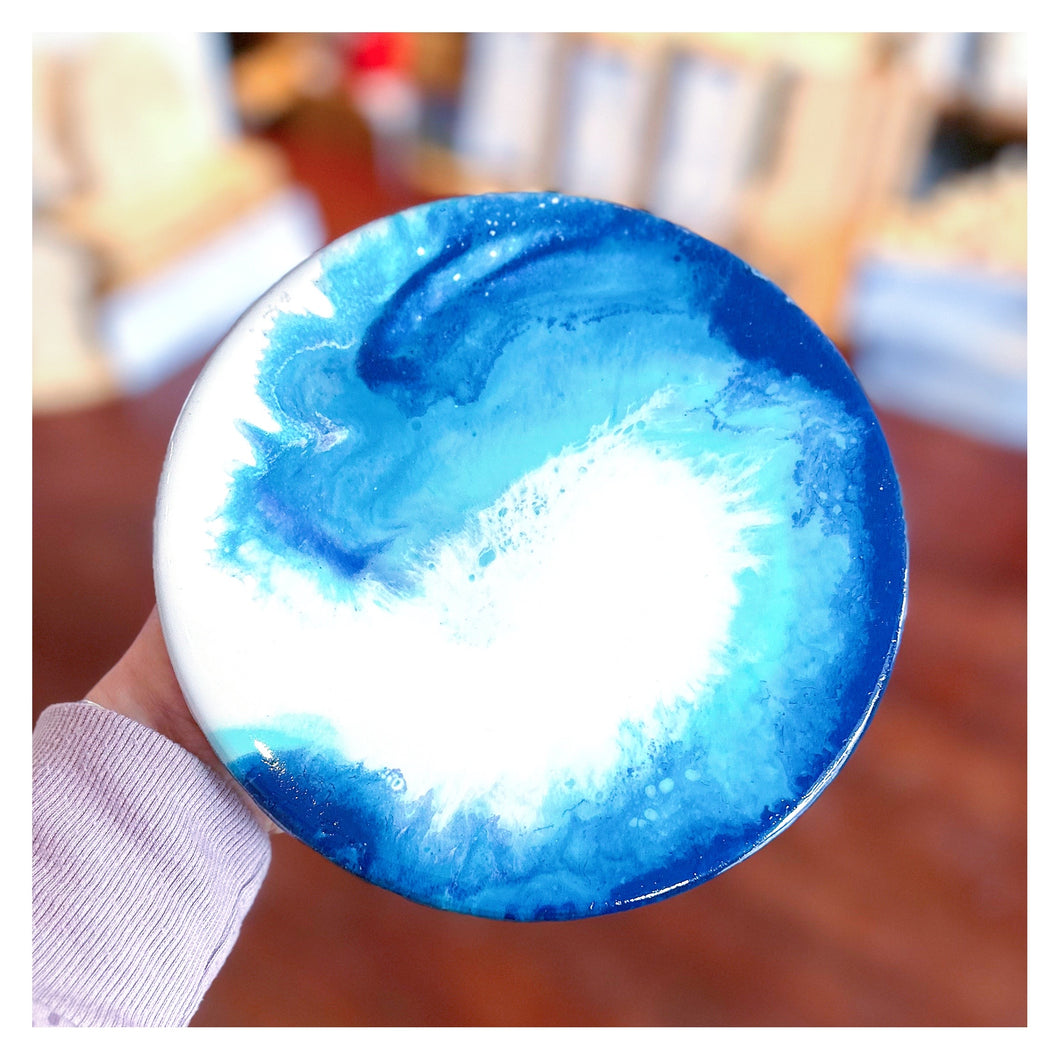 Small Resin Lazy Susan - Blue Wave