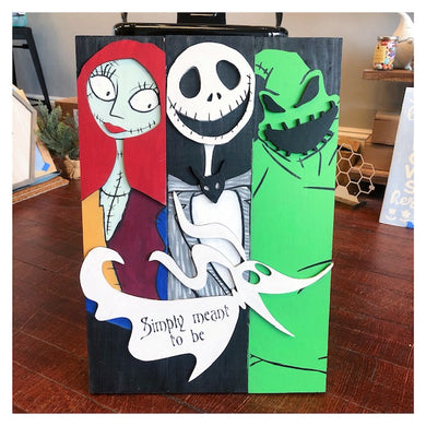 Simply meant to be Nightmare Before Christmas Pallet Sign 16x24