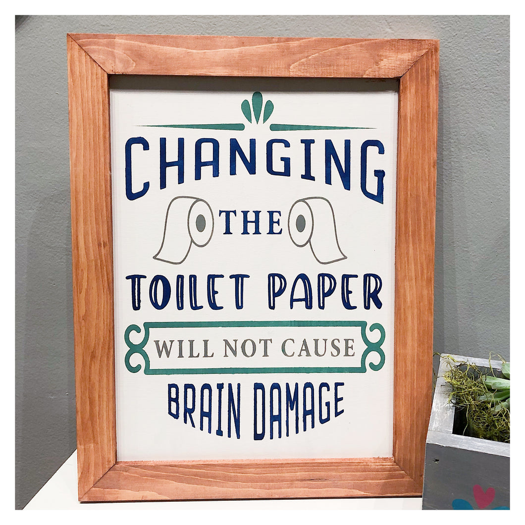 Changing the Toilet Paper Framed 12